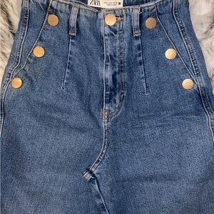 Zara Women's Blue High-Waisted Jeans